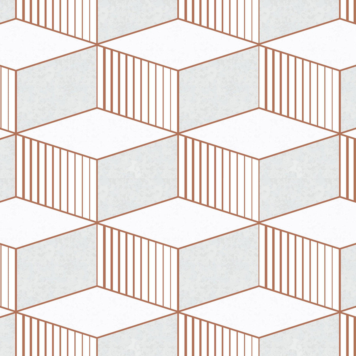 geometric angles boxes in cinnamon, reminiscent of MC Escher
