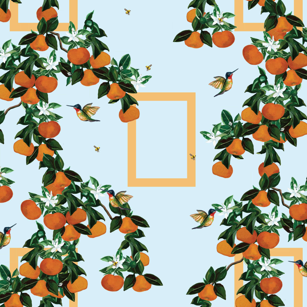 Birds Bees & Squeeze Blue