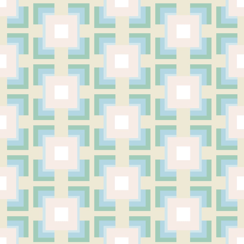 Boxed out green wallpaper pattern