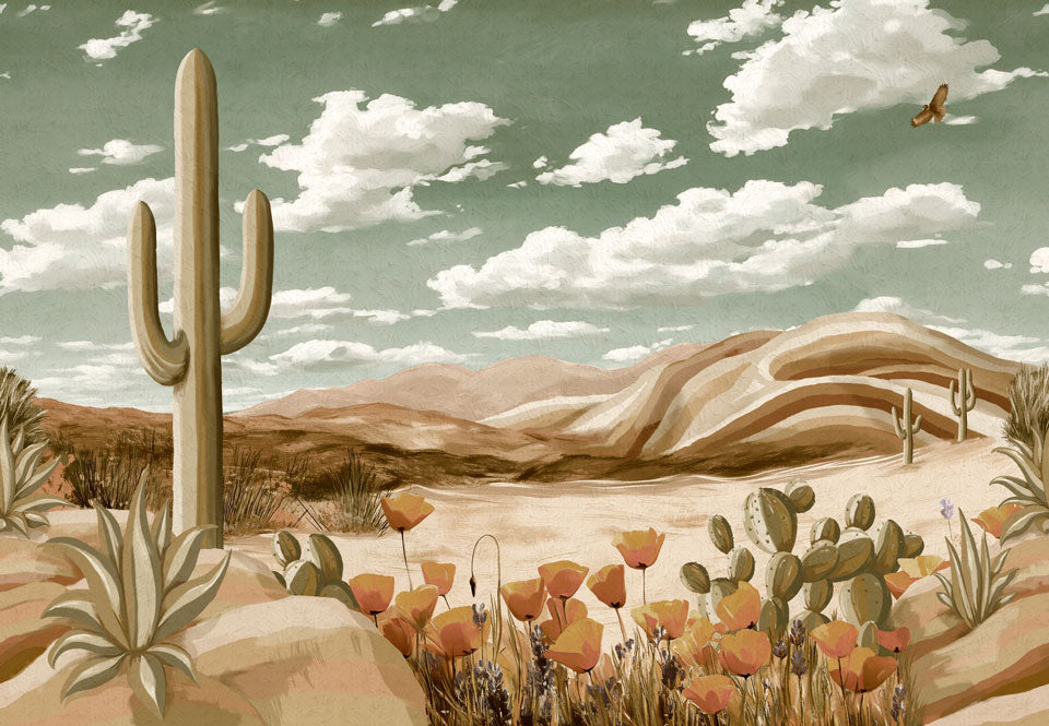 DesertScape Cloudy Sky Desaturated Brushstrokes Swatch