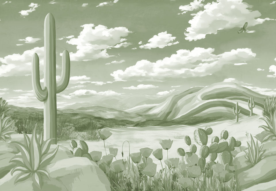 DesertScape Cloudy Sky Greenscale Swatch