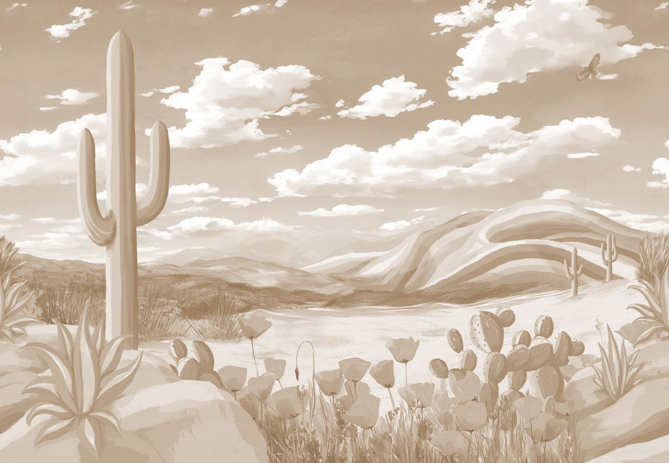 DesertScape Cloudy Sky Sepia Swatch