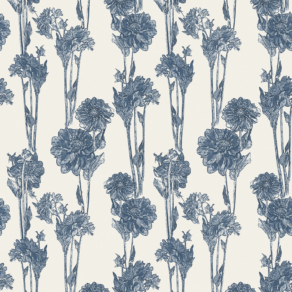 Hello Dahlia Half Scale Blue Denim