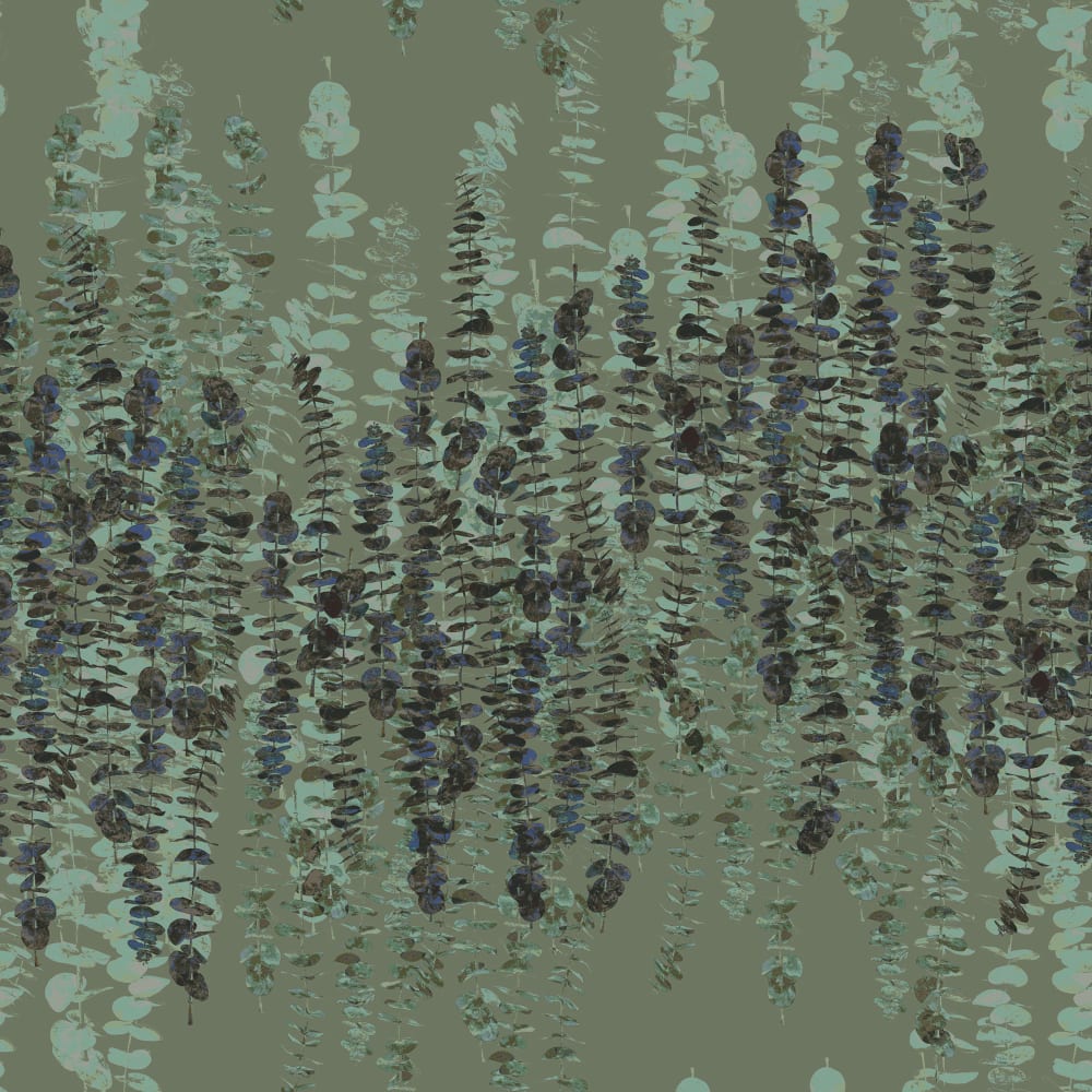 I Calyptus You Calyptus pattern, full scale, in thyme green