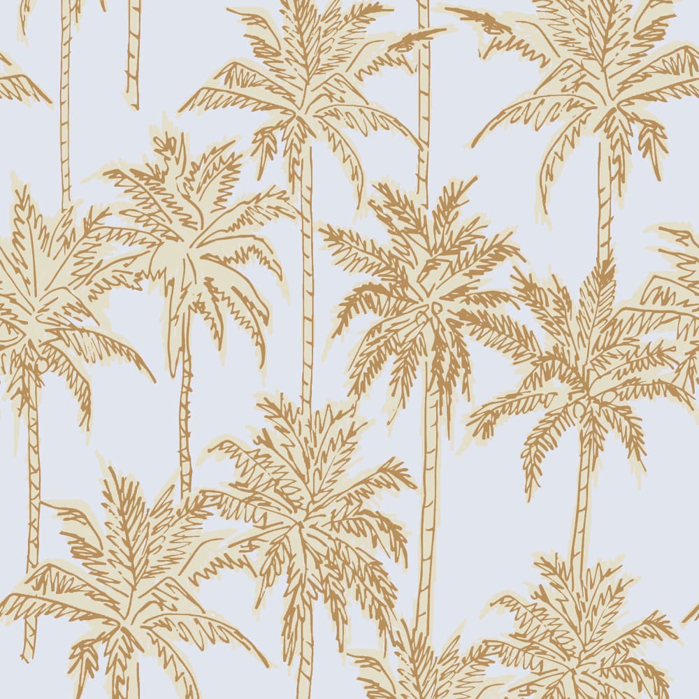 Let's Be Fronds Grey Gold Full Scale wallpaper
