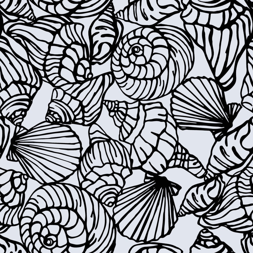 Shellfish Black Full Scale wallpaper