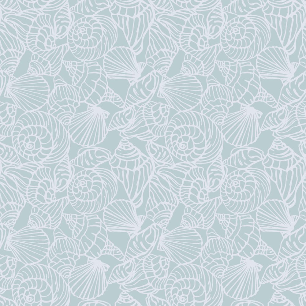 Shellfish wallpaper pattern half scale in misty colors